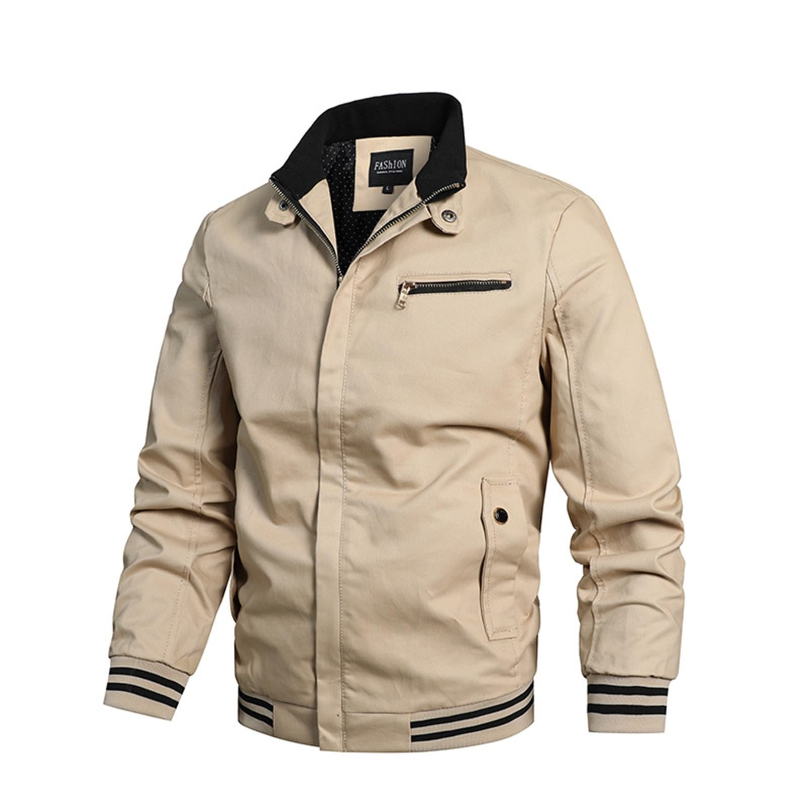 Veste Décontractée Homme Hotgreenpepper - Style Sportif Printemps/automne - Vert Uni - Confortable Et Légère