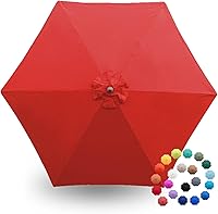 Vista 20 de Formosa Covers Toldo de repuesto para sombrilla de patio con 6 varillas de 9 pies, lona superior, protección UV 300D y tela resistente al agua, solo