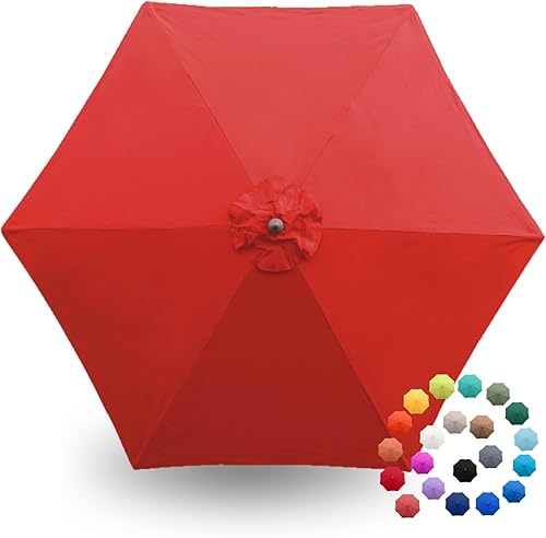 Miniatura 20 de Formosa Covers Toldo de repuesto para sombrilla de patio con 6 varillas de 9 pies, lona superior, protección UV 300D y tela resistente al agua, solo