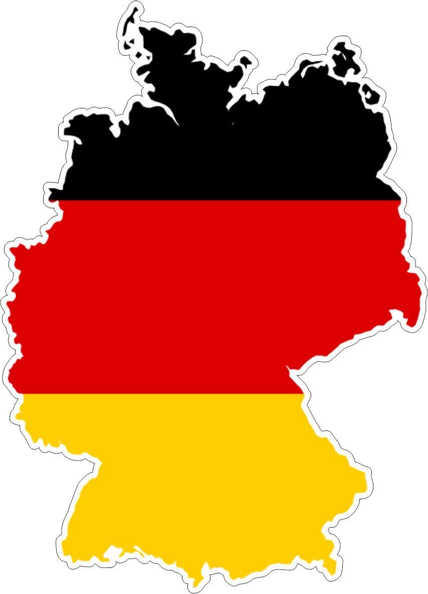 Akacha - Self-Adhesive Vinyl Car Sticker - Germany Map and Flag Design