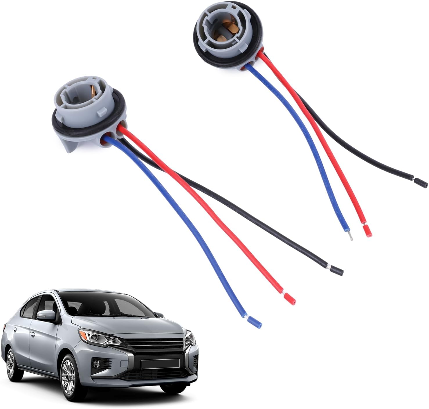 2Pcs Tail Light Socket Holder Tail Plug Stop Brake Turn Light Bulb Socket Harness Wire Compatible for 1157 1154 134 1016 1034 1053 1076 1130 1142 1152 1493 Female Socket Adapter