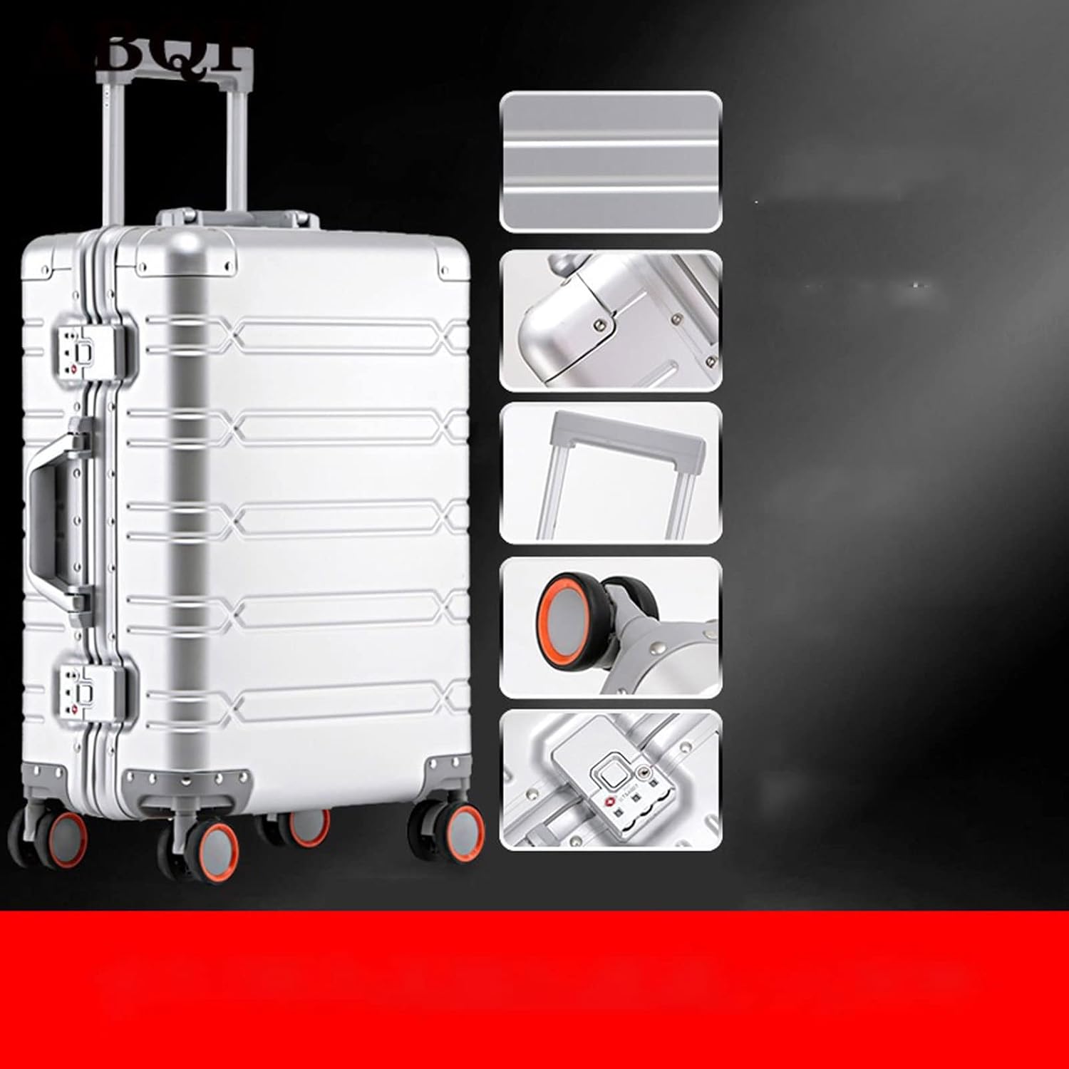 review QYTECxl Carry on Luggage Aluminum Alloy Trolley Luggage 20 Inch Ladies Check-in Luggage 24 Inch 29 Inch Men's Metal Combination Rolling Luggage Unisex (Color : White, Size : 29