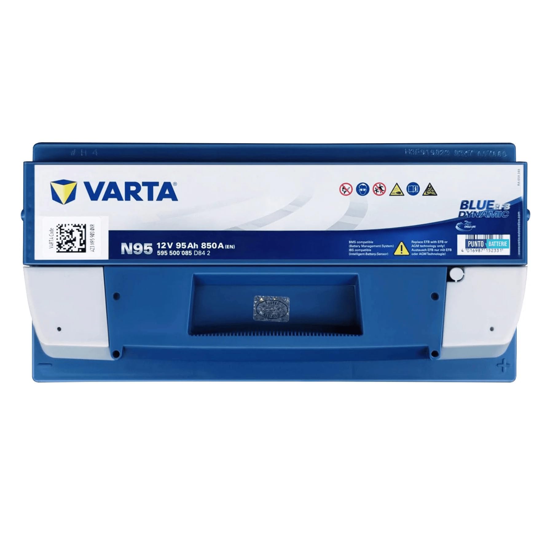 VARTA Automotive DYNAMIC EFB (N95) 12V 95Ah 850A - Batteria auto al piombo-acido per sistemi start-stop - Batteria di avviamento per macchine con elevato fabbisogno energetico - senza manutenzione