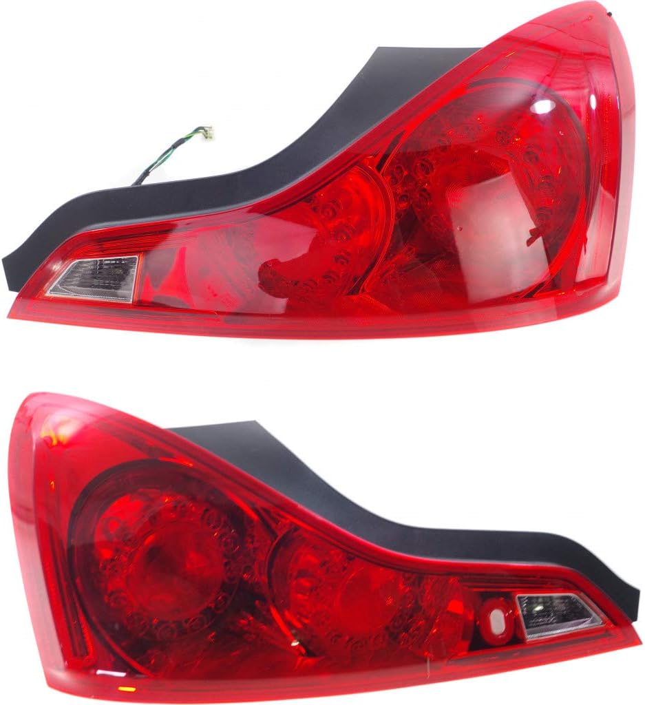 CarLights360 For Infiniti G37 Coupe 2008-2013 Tail Light Assembly Outer Driver Side DOT Certified IN2800122N | 26555-JL00B