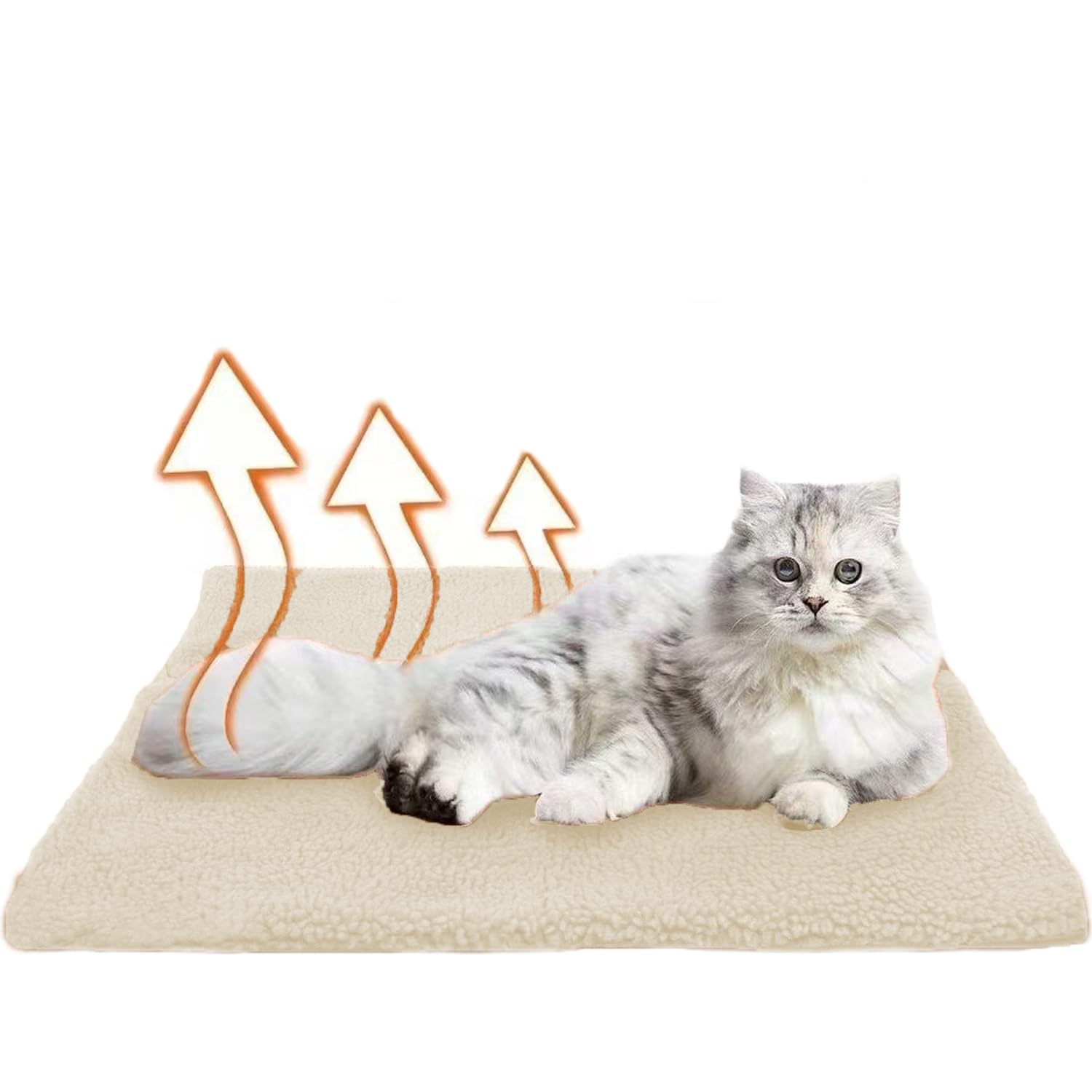 Self Heating Pet Pad Self Warming Cat Bed Thermal Fleece Cat Warming Pad Bed Winter Pet Mat Blanket with Removable Cover Non-Slip Bottom for Indoor Outdoor Dogs Cats Rabbits Puppies Kittens(92x62cm) โ image 1