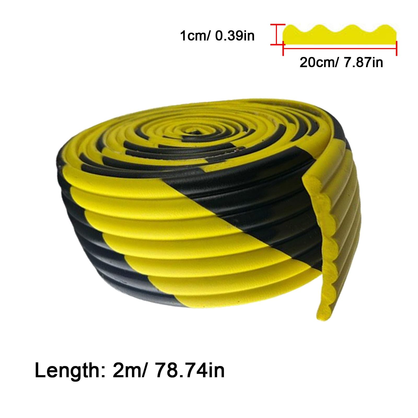 Paraspigoli Muro, Giallo Nero NBR Para Spigoli, Autoadesivo 20 cm di Larghezza Paraspigoli per Garage per Rack, Mobili, Parcheggio