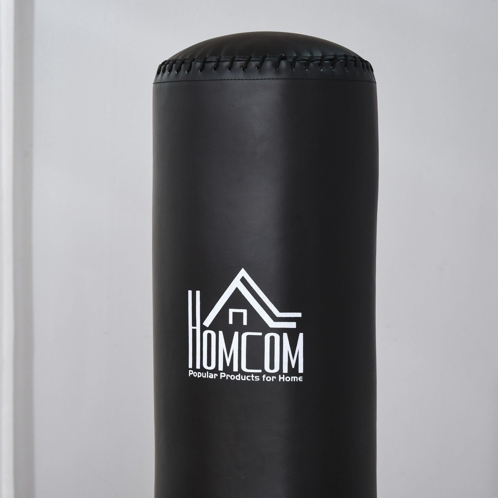 HOMCOM Sacco da Boxe da Terra per Adulti e Ragazzi Autoportante, Sacco per Pugilato da Terra con Base Riempibile con Acqua e Sabbia, Nero