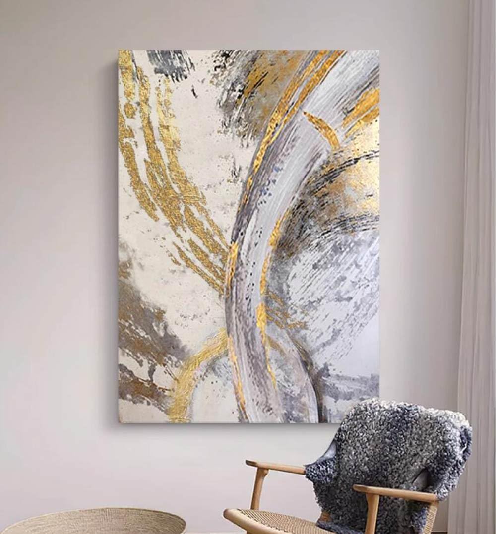Tableau contemporain peint à la main pour sublimer la décoration murale de chambre à coucher