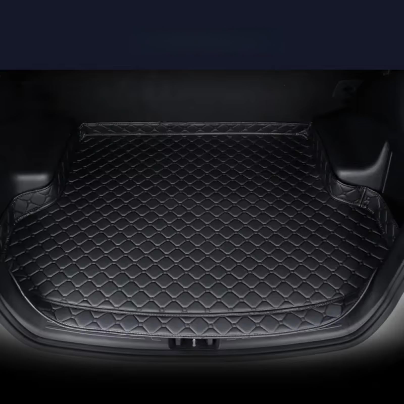 Car Leather Trunk Mat for Mitsubishi ASX (RVR) ASX 2019-2023, All Weather Protection Waterproof Dust Proof Leather Liners Interior Accessories,Black with Black Trim