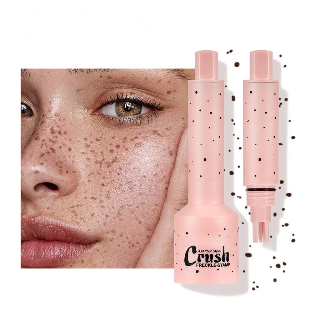Beliky Girl Freckle Pen & Liquid Micro-Powder Freckle Stamp, Realistic Natural Freckles Makeup Tool with Special Sponge