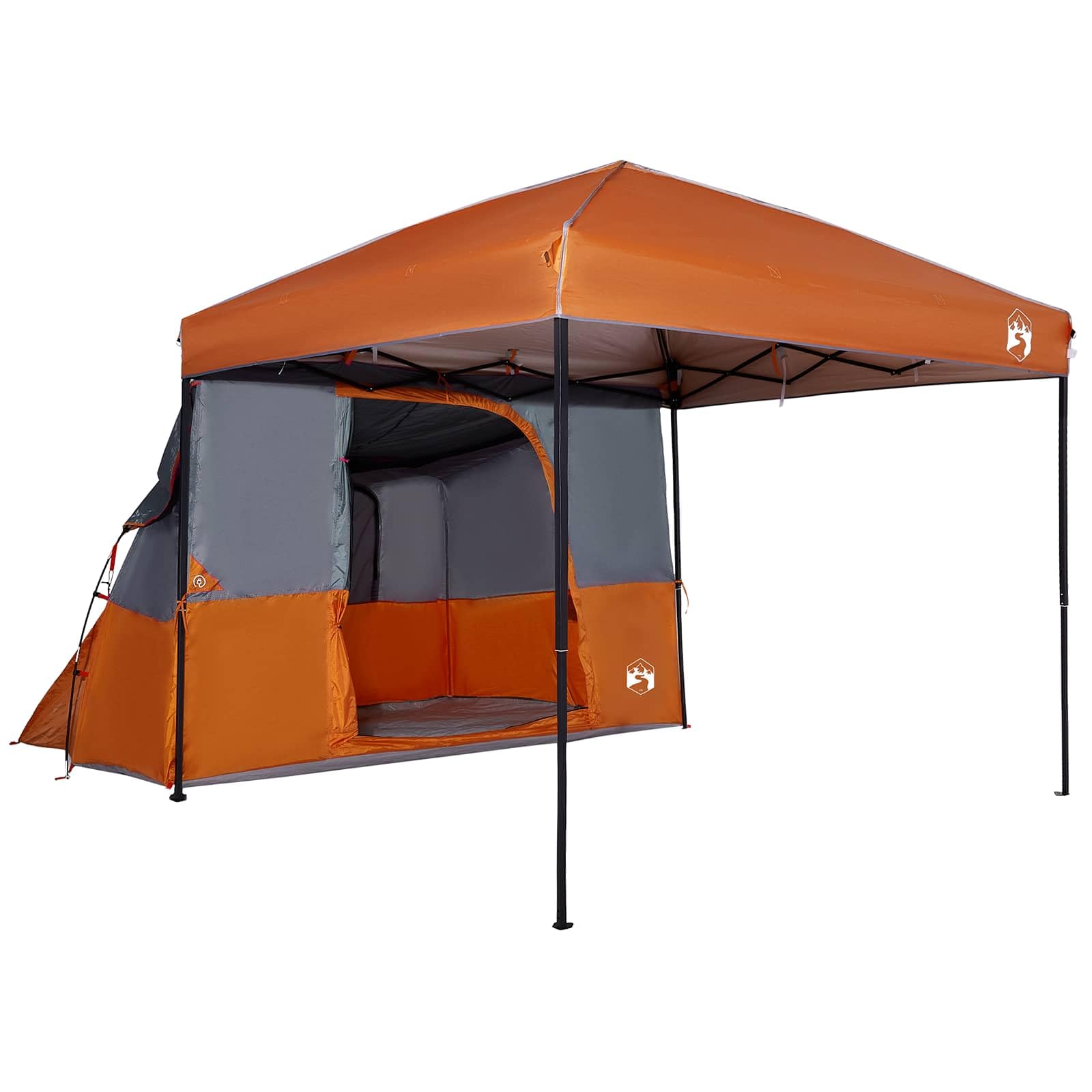 Camping-Zelt-Set mit Dach 2 pcs Orange Taffeta und Stoff, 463 x 280 x 251 cm, atmungsaktiv und Winddicht, mit Reißverschluss, ideal für Outdoor, Camping, Trekking und Festival Sport & Freizeit