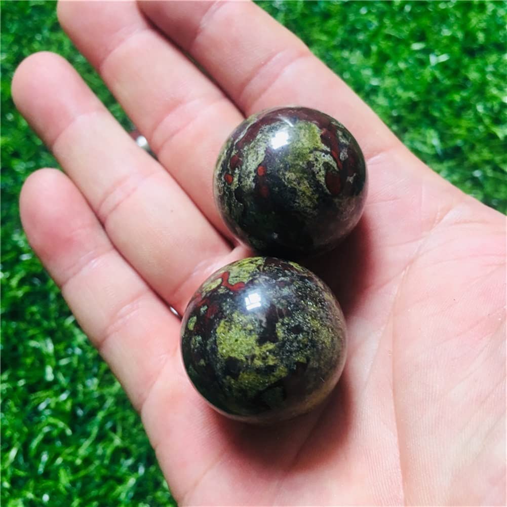 Ornamenti di Cristallo 3,5 cm Quarzo Naturale Pietra di Sangue Sfera di Cristallo Palla Magica Decorazione della casa 2 Pezzi