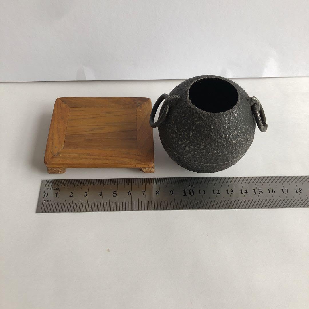Amazon｜ノーブランド品南部鉄器足付き耳付き香炉お香立て屋久杉の飾り 
