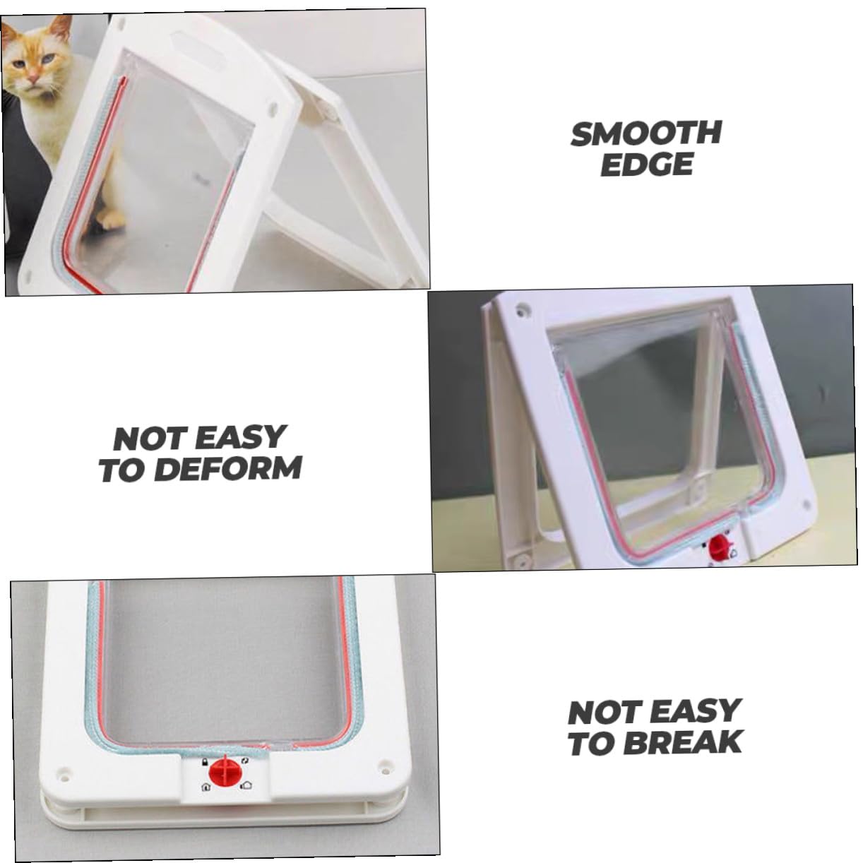 Chatière pour Chat et Petit Chien 2pcs Interrupteur Contrôle, Facile à Installer, Matériau Abs Résistant la Corrosion, pour Maison Sécurisée