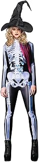 Trajes de Esqueleto 3D,Trajes de Esqueleto 3D para Homens Mulheres Halloween Dress Up | Suprimentos de festa cosplay fantasias de esqueleto assustador de Halloween Sritob