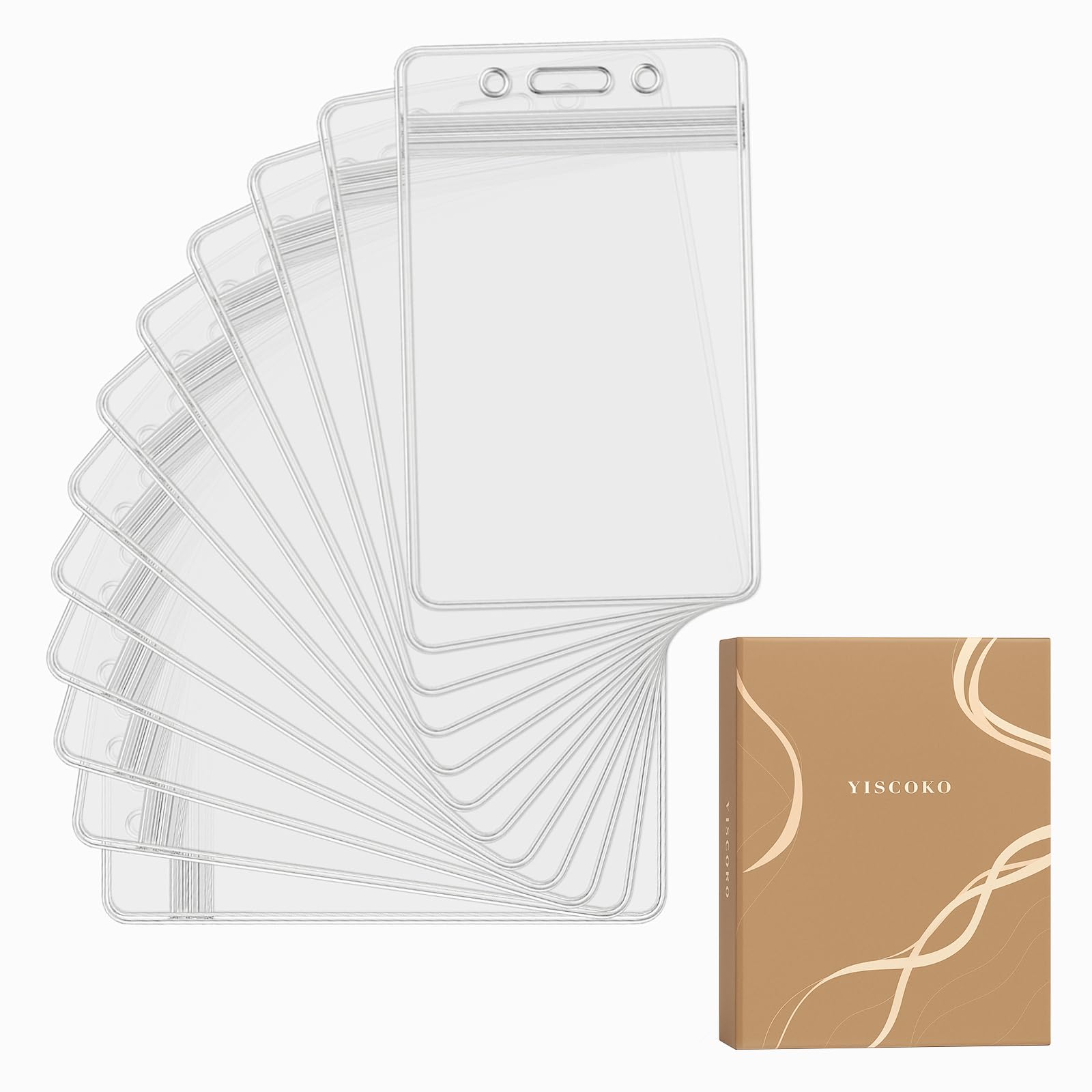 12 x funda vertical para tarjeta, tarjetero de plástico, funda de PVC impermeable, funda protectora de tarjetas resistente con cierre de cremallera resellable