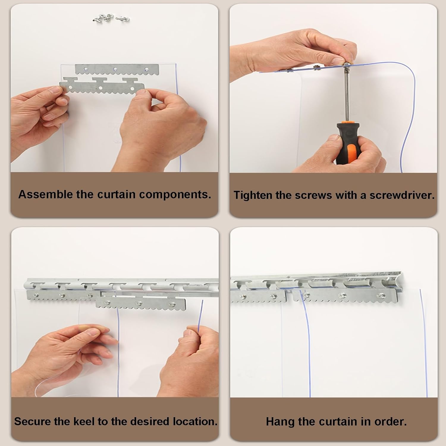 PVC Strip Curtain Door for Freezer - Clear Vinyl Plastic Strips Kit, 225x190cm - Ideal for Warehouses, Factories & Supermarkets - Insulating Cold Room Entry