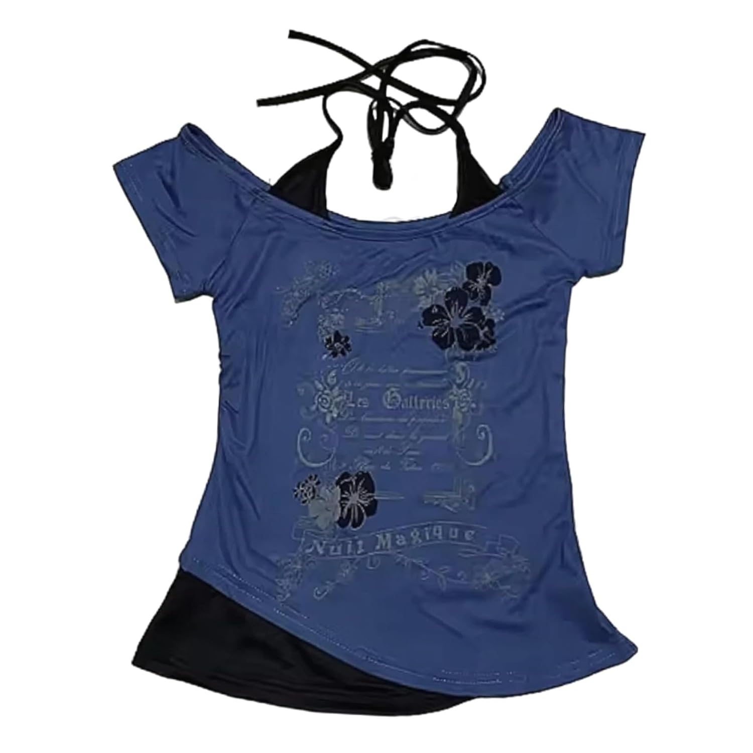 Emo Grunge Shirts Women 2000s Graphic Baby Tees Short Sleeve Vintage Y2k Crop Tops Fake Two Piece Alt Clothes - Review, Price and Buying Guide
