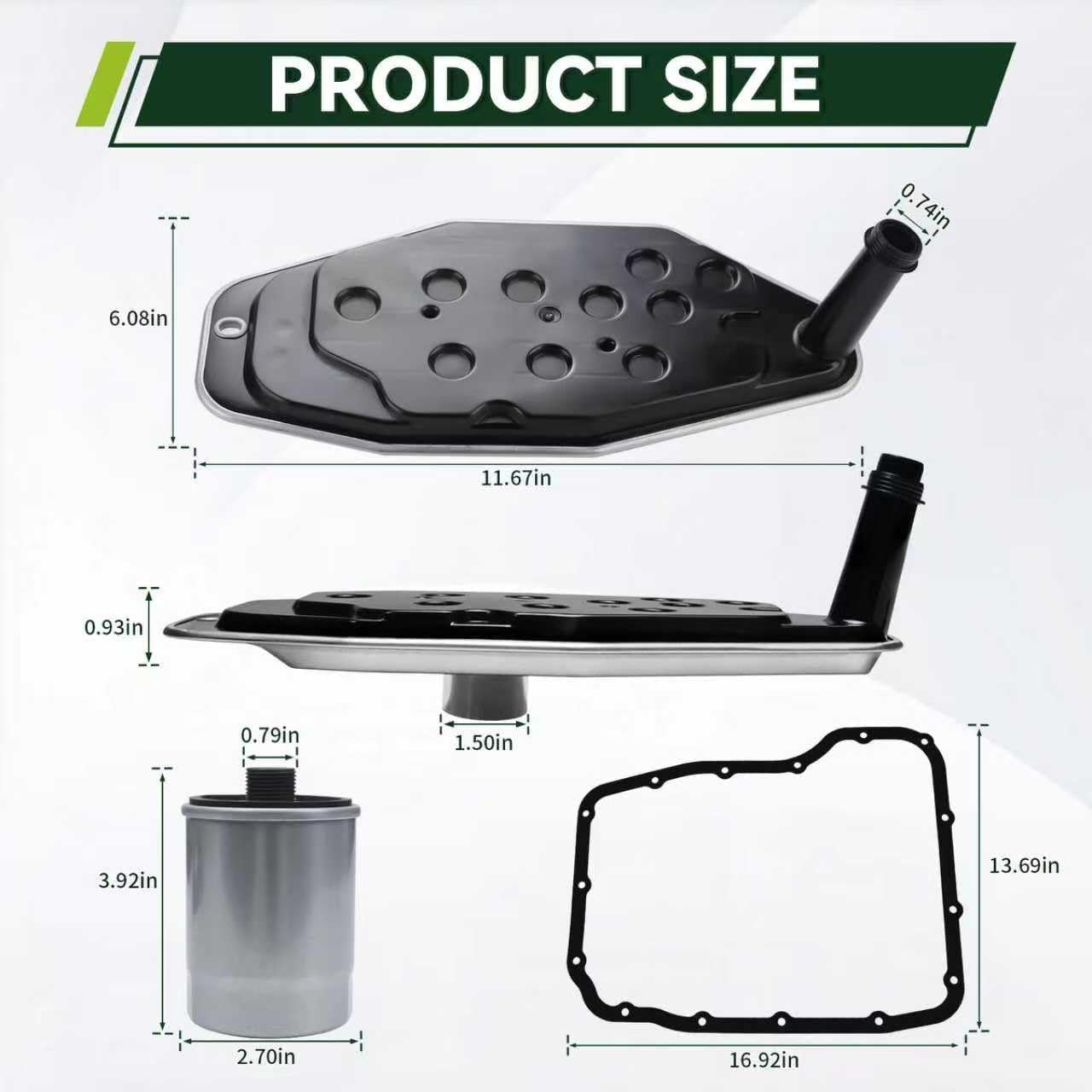 YEEDO 45RFE 545RFE 68RFE Transmission Filter Oil Pan Gasket Kit Fit for Dodge Ram 1500/2500/3500 Dakota Durango Chrysler Aspen Jeep Commander Grand Cherokee, Replaces 5013470AC 4799507
