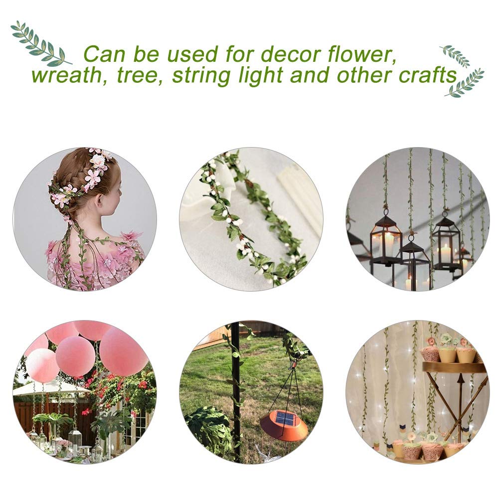 Vite Rampicante Artificiale Con Foglie Verdi - Ghirlanda Floreale Fai Da Te 40 Metri Per Decorazione Giardino, Casa, Matrimoni E Festa
