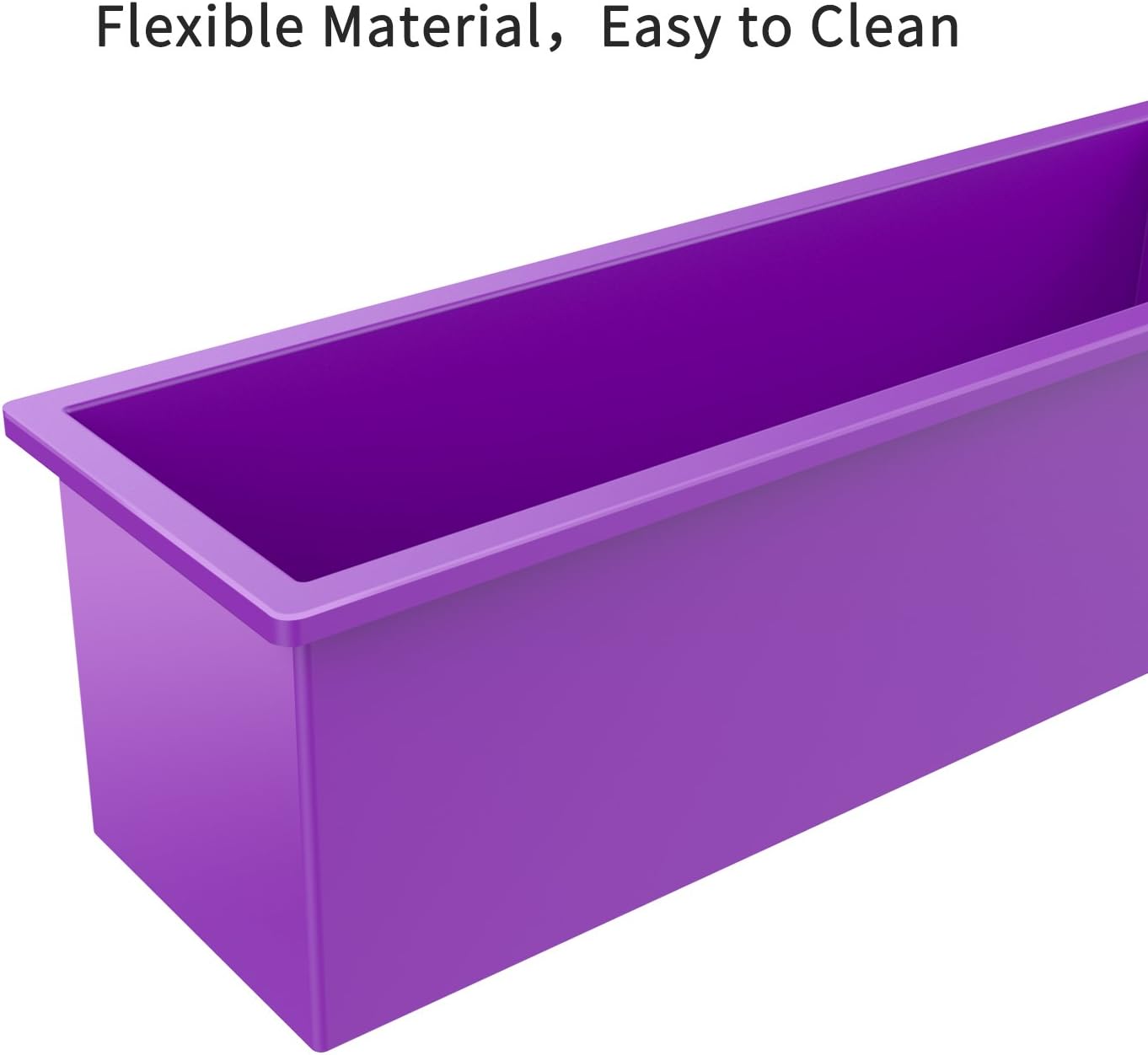 ZYTJ Silicone soap molds kit kit-42 oz Flexible Rectangular Loaf Comes with Wood Box,Stainless Steel Wavy & Straight Scraper for CP and MP Making Supplies