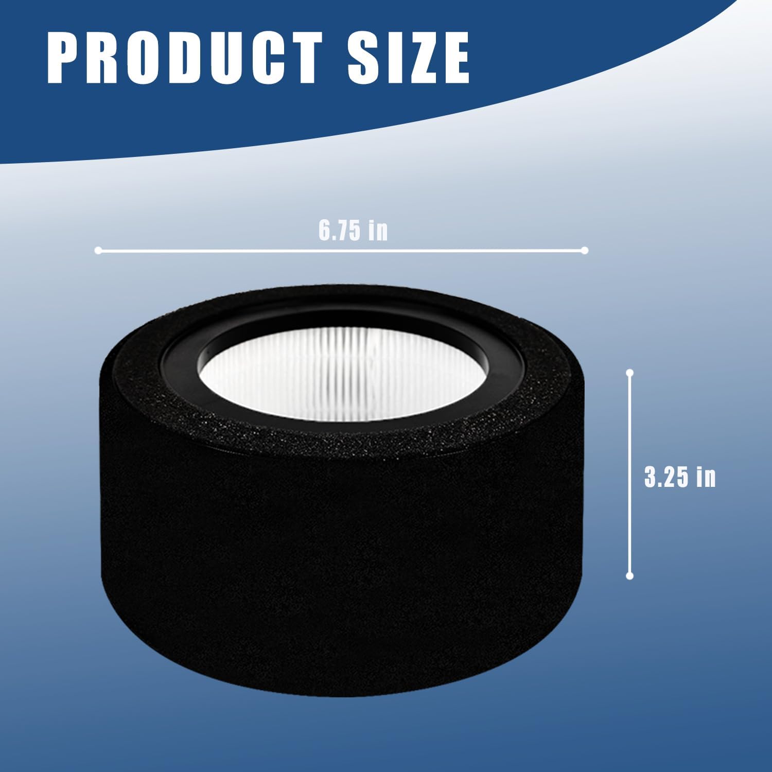 HS-1944 HEPA Air Filter Replacement, Compatible with Crane EE-5067 Air Purifier, 2 Pack