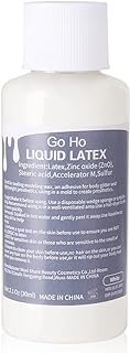 Go Ho Liquid Latex SFX Makeup(1 oz),Halloween Monster Zombie Makeup,Quick Drying Multi-Purpose Liquid White Face Paint for Scar Cut Wound Peeling Skin Wrinkles Stipples Burns Blisters,Clear White