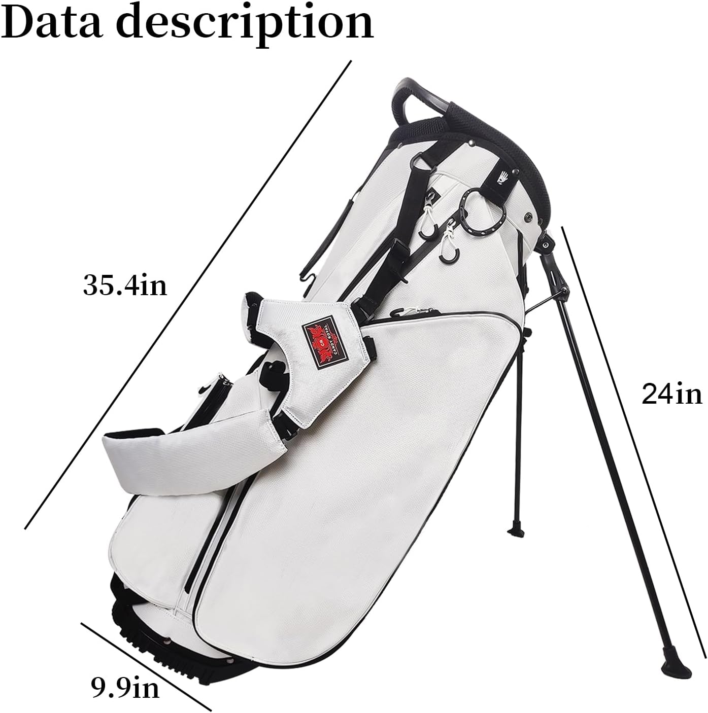 Lightweight Golf Stand Bag with 14 Way Full-Length Dividers, 7 Zippered Pockets and Rain Cover, with Handles and Dual Strap
