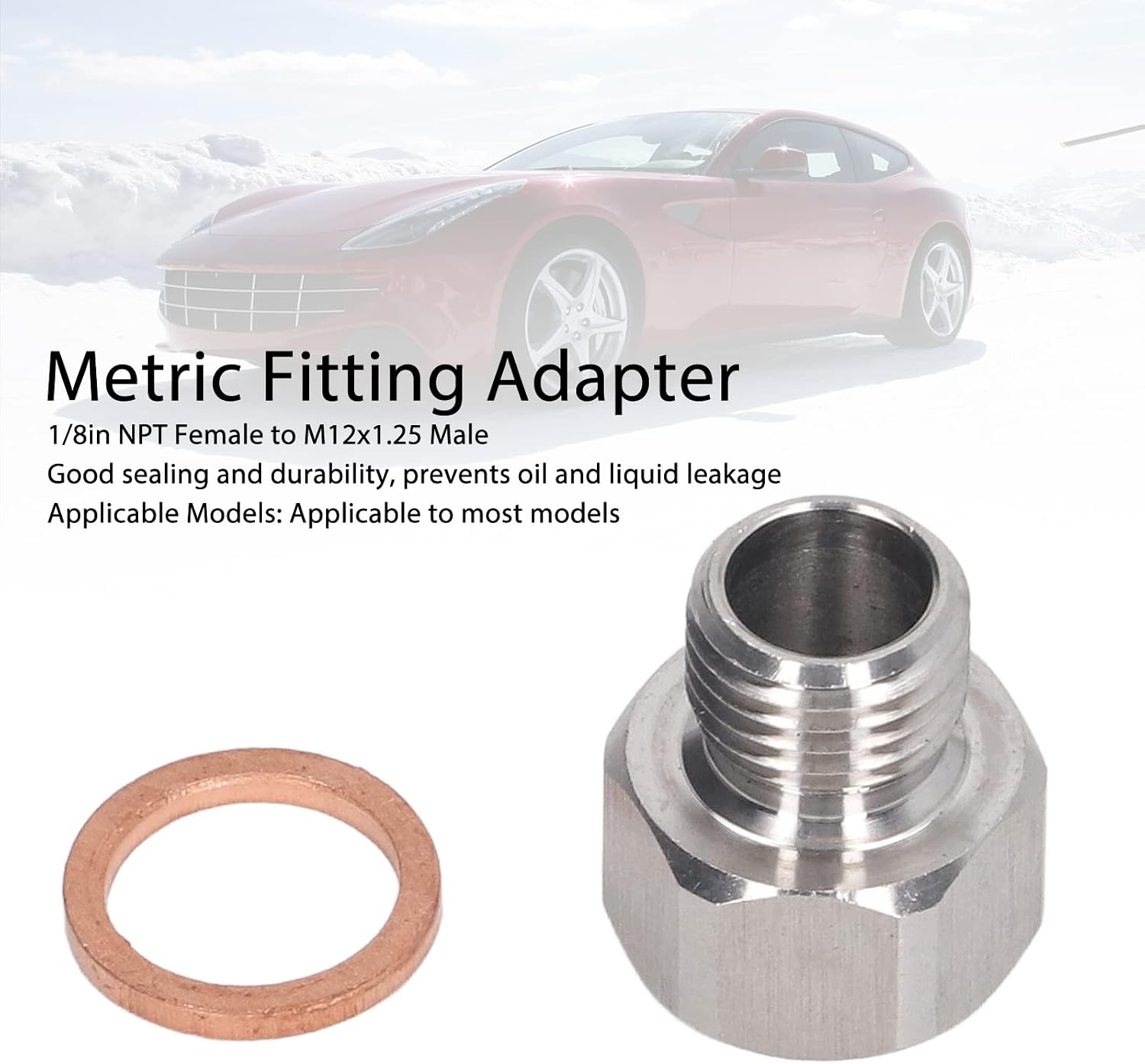 OUKENS 2Pcs Oil Pressure Sensor Adapter, M12x1.25 Male Metric to 1/8 NPT Female Fitting Reducing Bushing Compatible with GM LS Engine Swap LS1 LSX LS3 Replace D6Y1-76-142