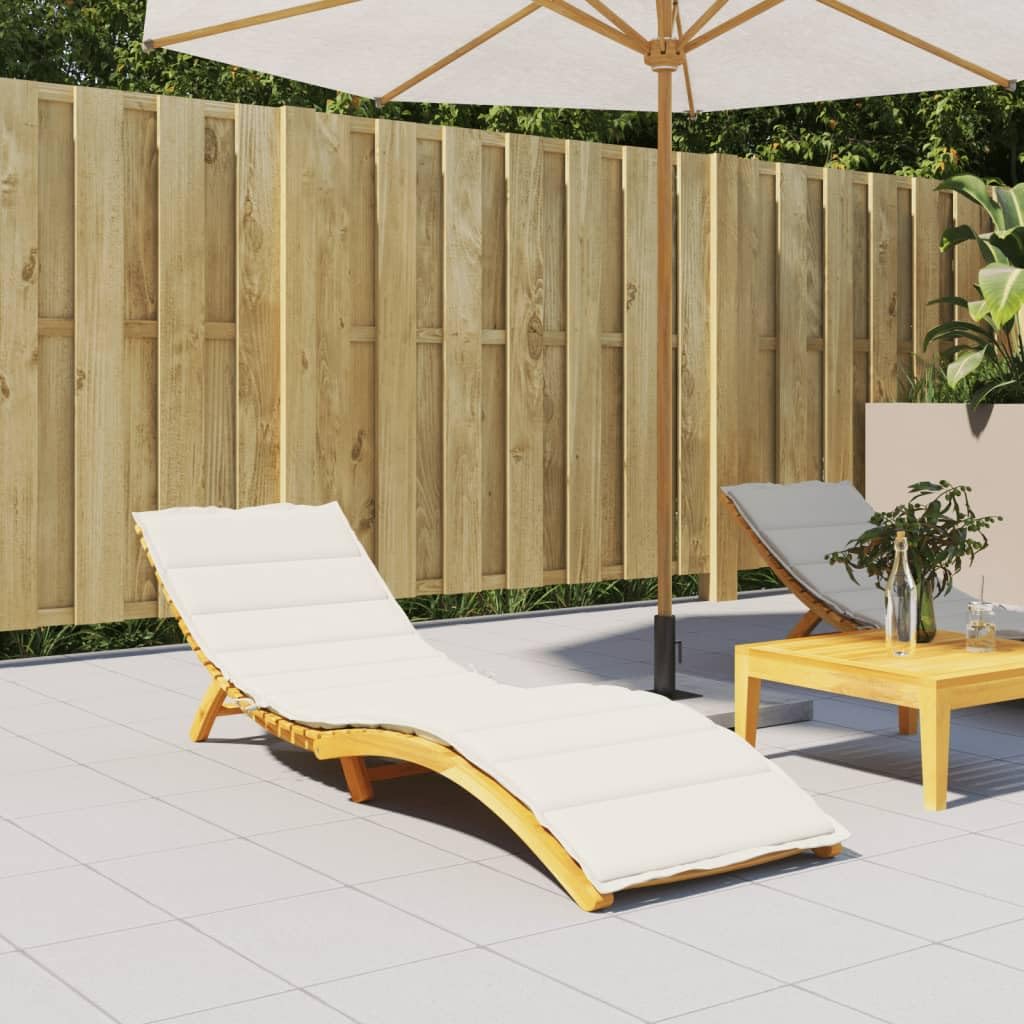 vidaXL Cuscino per Lettino Prendisole Crema Mélange 200x50x4cm Tessuto