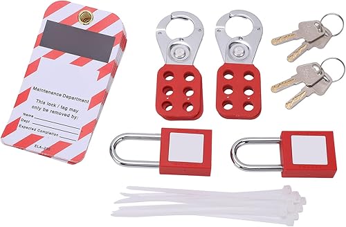Kit de etiquetado de bloqueo eléctrico, cerrojo de etiqueta, cerradura de loto rojo, conjunto de candado seguro, a prueba de óxido, equipo de