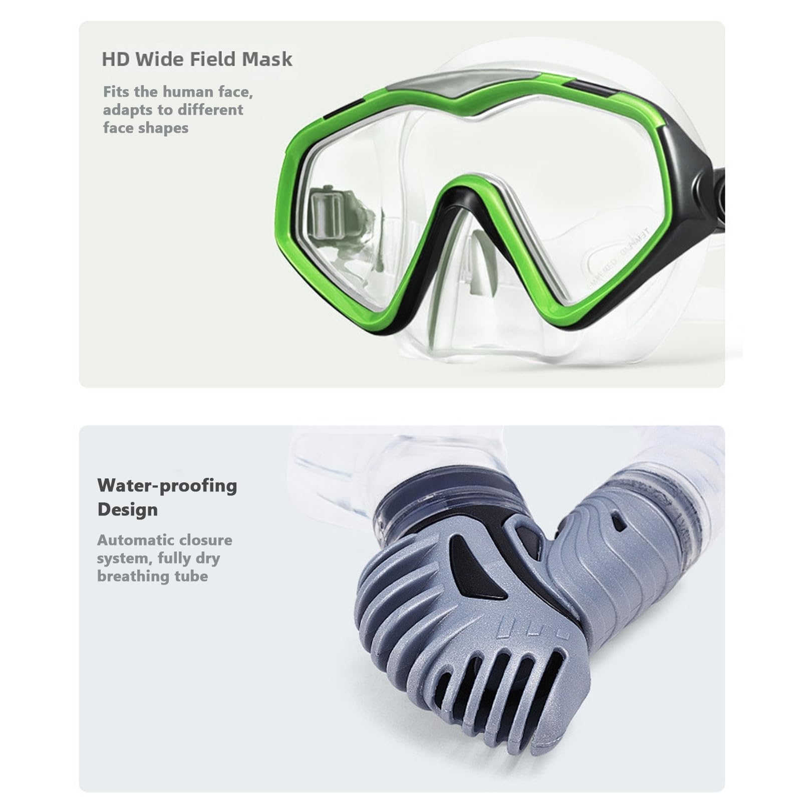 Dilwe Ensemble de Plongée en Apnée pour Adultes, Kit de Plongée avec Masque Anti-Fuite pour L'exploration sous-Marine et la Natation