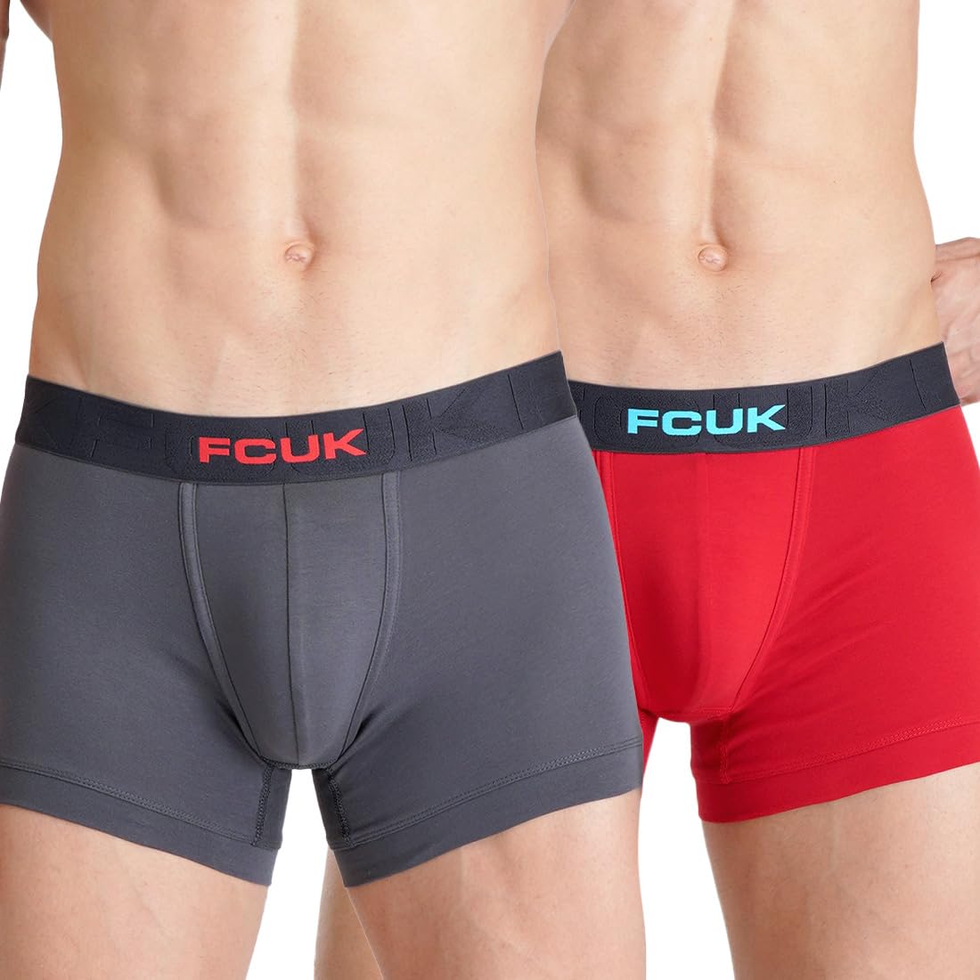 french connection Cotton Elastane Flex Archway, Men's Solid Trunks Pack of 2 Regular Fit-picture-45