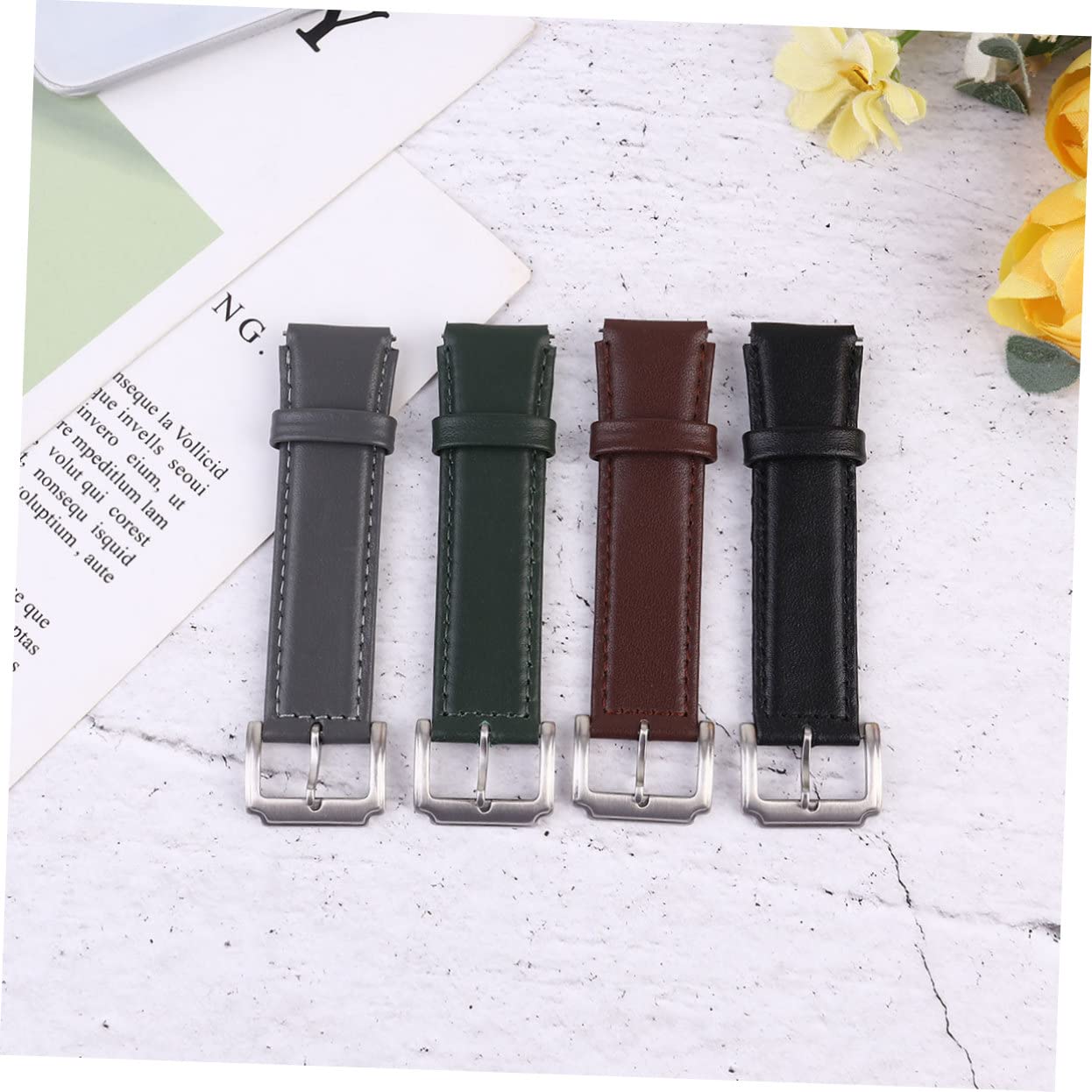 Gadpiparty Correa De Reloj De Cuero Genuino Repuesto De Correa De Muñeca Nobleza Mm Nueva Apariencia De Reloj 2 Uds