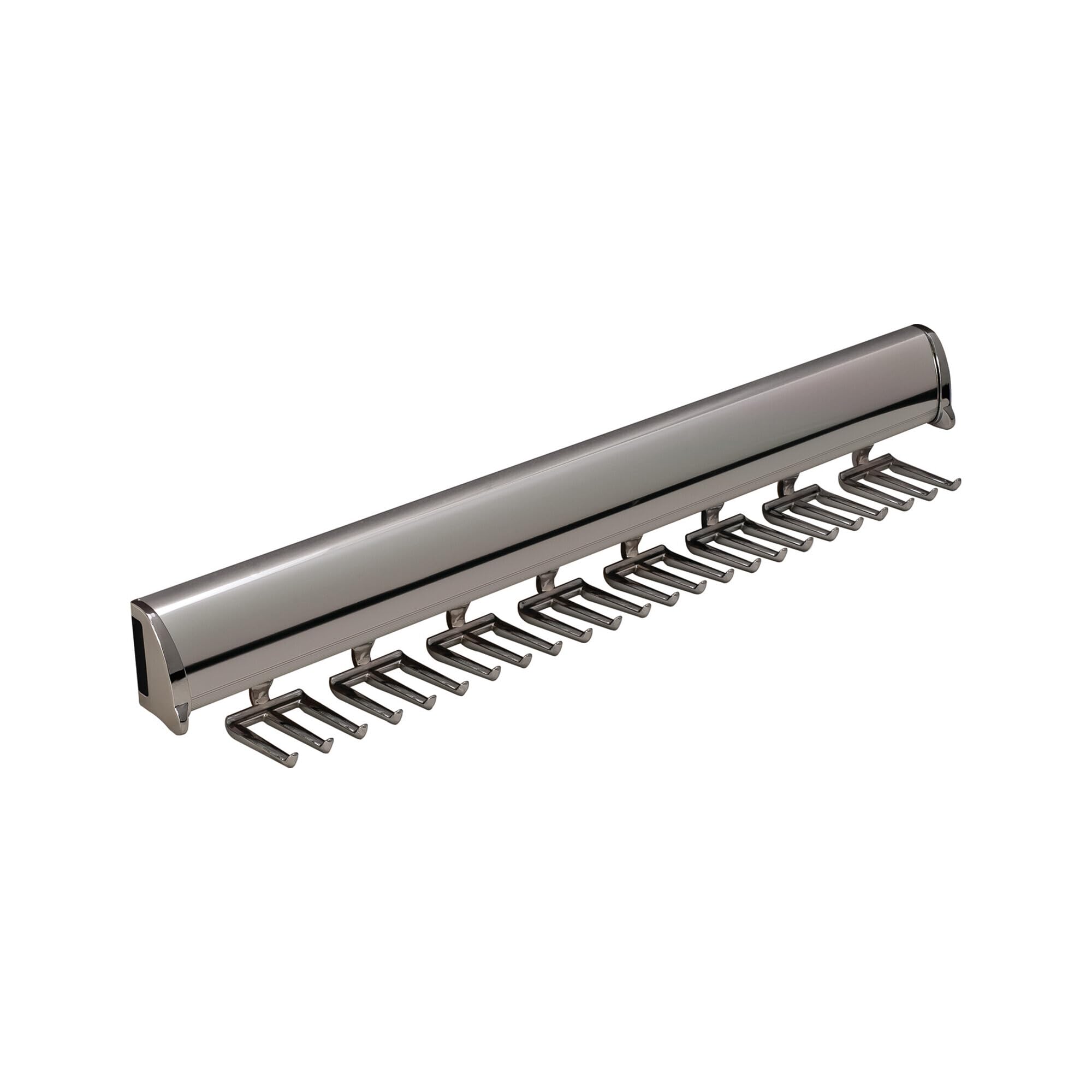 Brixwell QIL9-001 Tie Rack, 24 Hook with Full Extension Slide Polished Chrome Finish