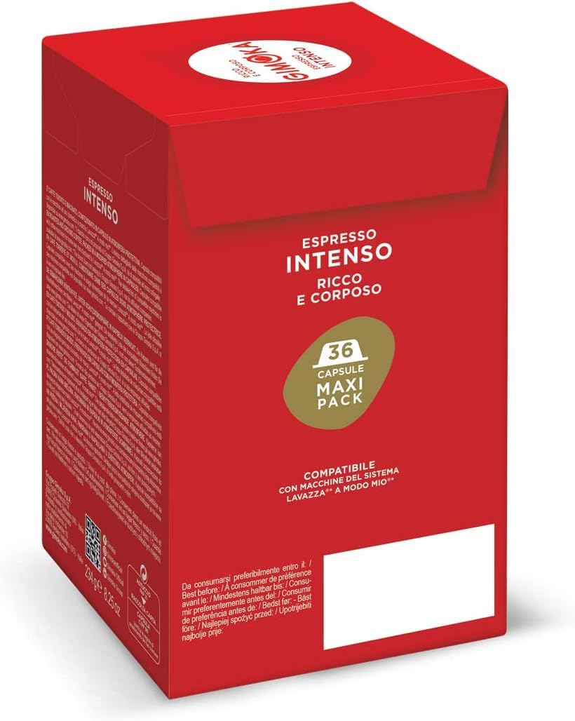 Gimoka - Compatibile Per Lavazza - A Modo Mio - 144 Capsule - Gusto INTENSO - Intensità 12 - Made In Italy