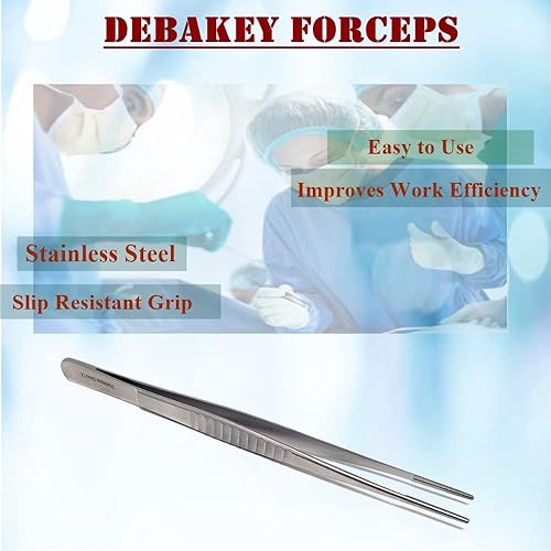Miniatura 2 de Debakey - Pinzas de tejido vascular para arteria quirúrgica, dentaduras traumáticas hechas de acero inoxidable de alta calidad, herramientas