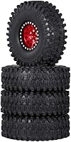 Vista 1 de GoolRC 4 neumáticos de goma RC Crawler de 1.9 pulgadas con borde de metal para 1/10 RC Rock Crawler Traxxas TRX-4 TRX-6 Axial Scx10 90046 RC4WD RC