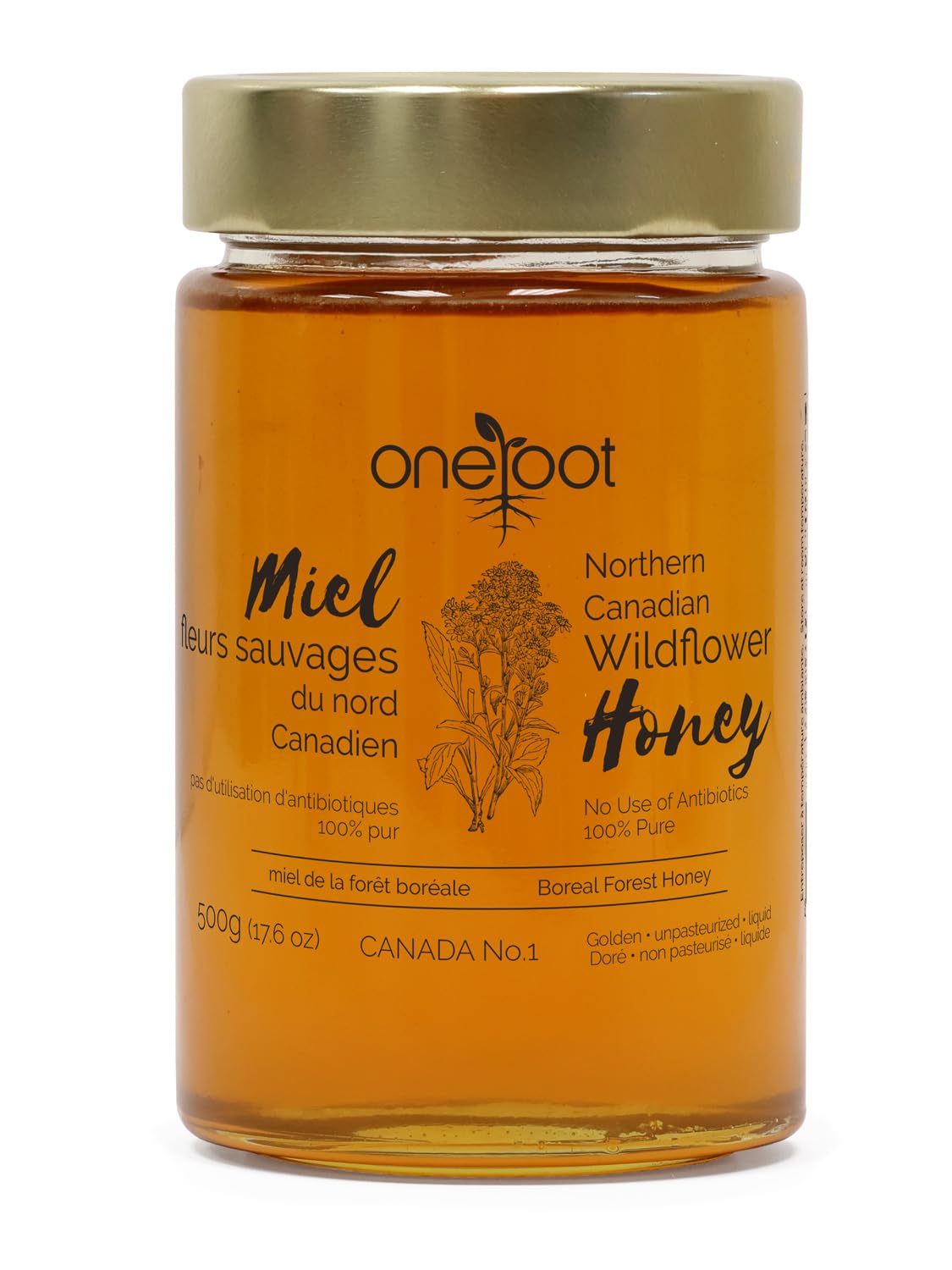 Amazon.com : OneRoot Natural Wildflower Honey - 1.1 lbs / 500g