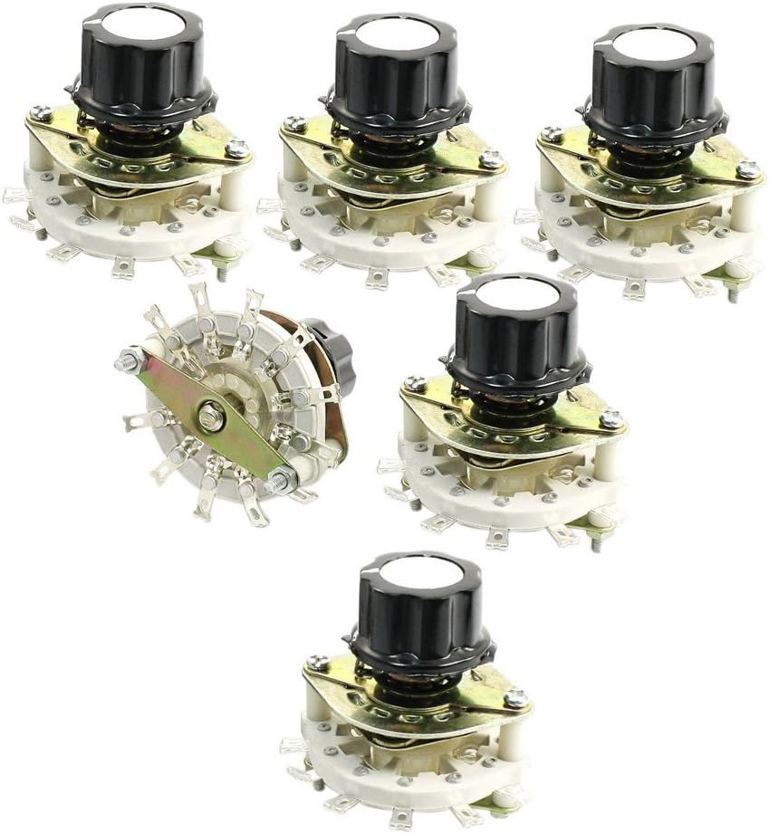 6mm knurled Shaft 12Pin 1 Pole 11-Position Selectable Band Rotary Switch 6 Pcs