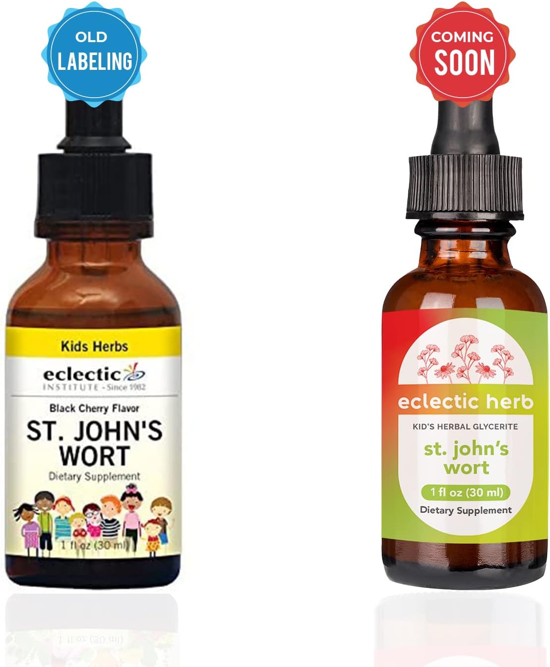 Eclectic Institute Kids Herbs - St. John's Wort, Black Cherry Flavor | Herbal Health Supplement, Promotes a Positive Mood | 1 fl oz (30 ml) : Health & Household