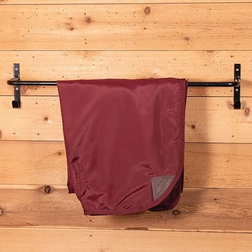 Miniatura 5 de EASY-UP Barra de ropa para caballos con ganchos | Estante resistente para mantas de caballos | Barra de 34.25 pulgadas con ganchos para cabestros y