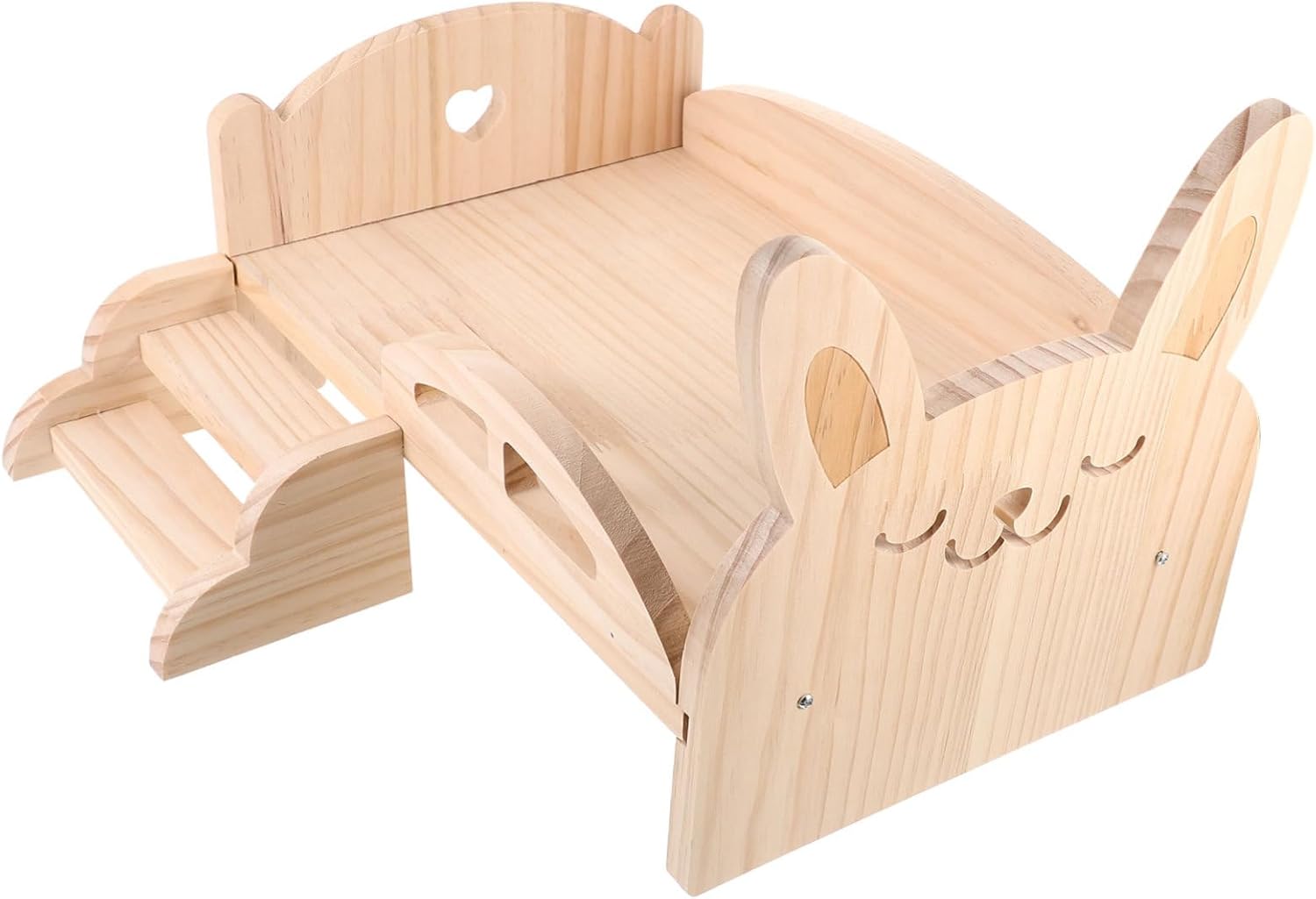 Toyvian Wooden Guinea Pig Bed with Ladder Natural Wooden Platform for Hamsters Squirrels and Rabbits Easy Assembly Sturdy Design for Pet Playgrounds for Small Animal