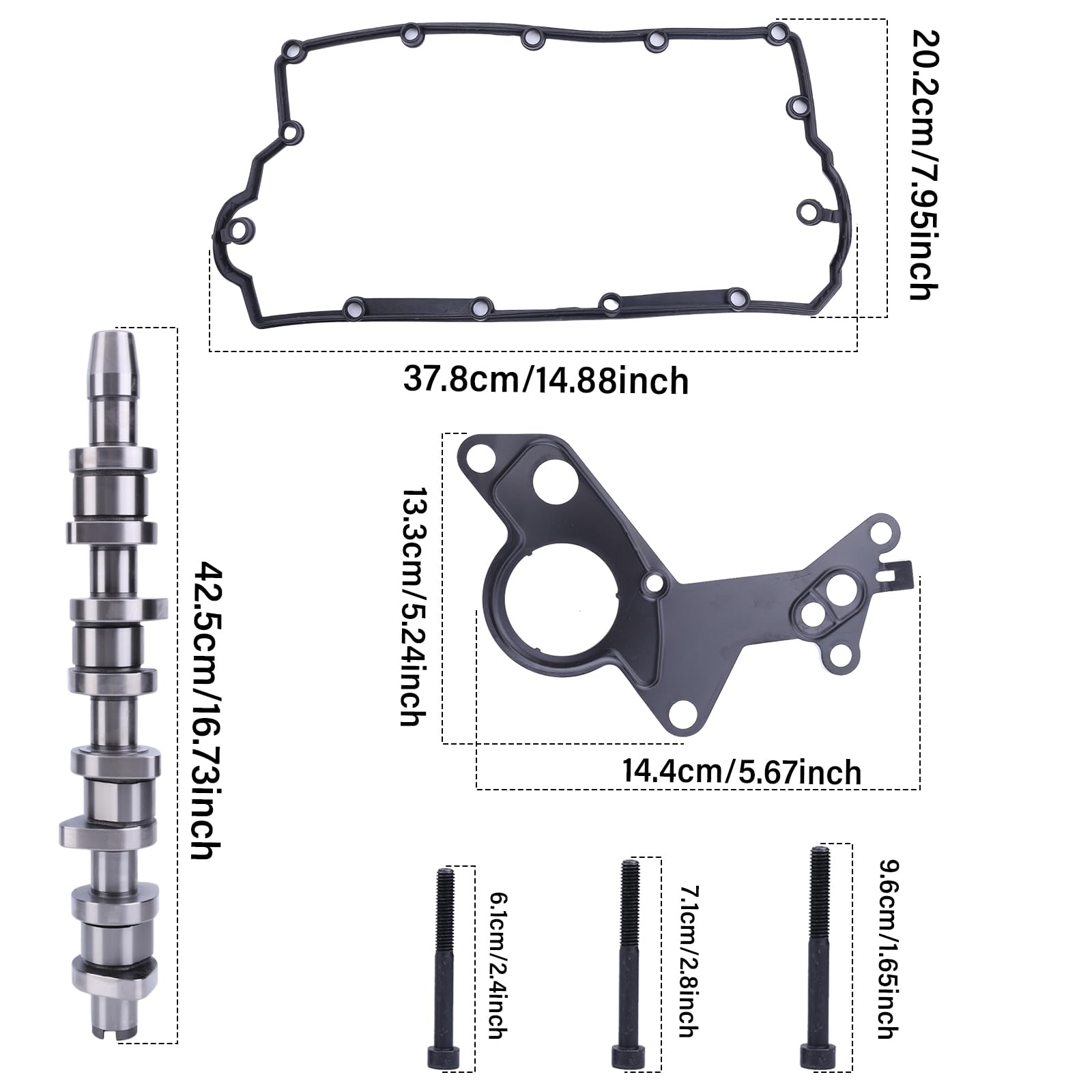 Kit d'arbre à cames compatible avec VW - Compatible avec Bora Caddy - Compatible avec Sharan - Compatible avec Polo - Golf Seat Leon Toledo Ibiza A3 A4 A6 038109101R