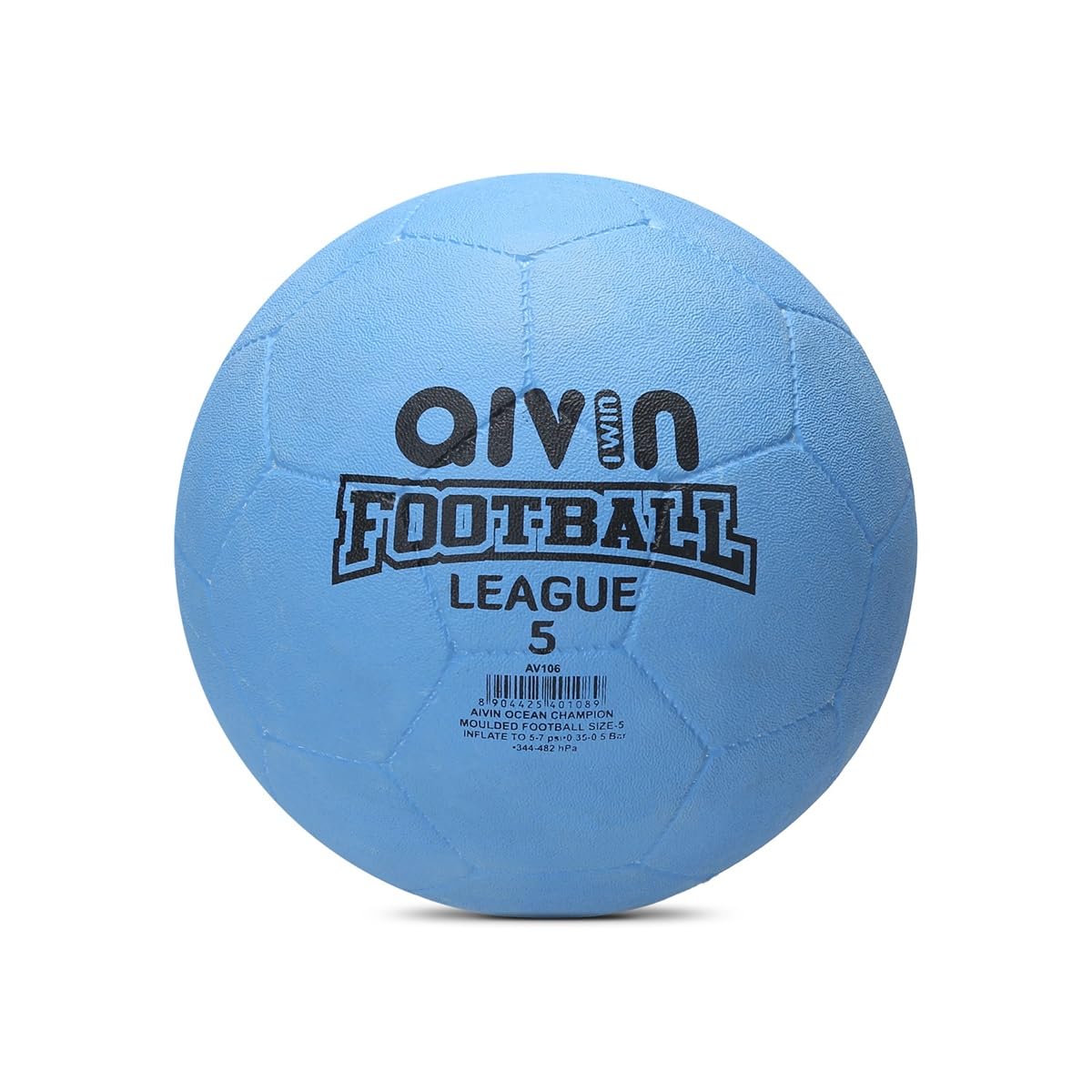 Ocean Champion League Rubber Molded Football Game, for Training, Match, Sports, Playing, Outdoor Ball, Durable & Water Resistance Football for Practice, 32 Panel, Size-5 (Sky Blue)
