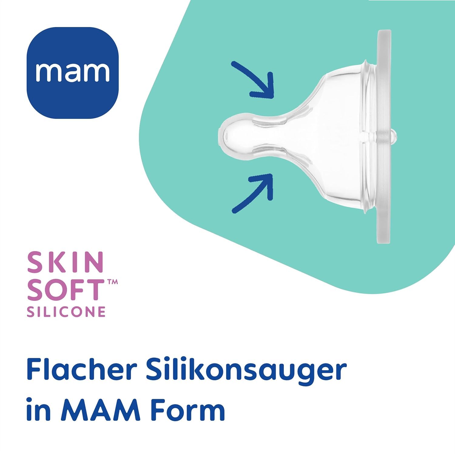 MAM - Bottiglia in vetro Feel Good Glass, 260 ml con tettarella, misura 1 dalla nascita, 2 pezzi