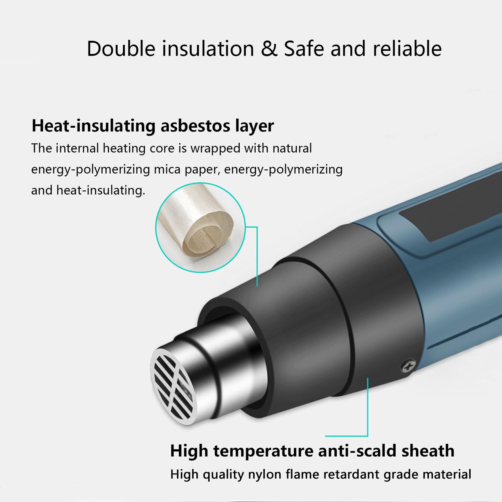 Pistola De Calor Con Pantalla Digital - 2000W Pistolas De Aire Caliente, Control De Temperatura (60-650 ℃), Con 4 Boquillas Para Ablandar Pintura, Adhesivo, Encoger PVC