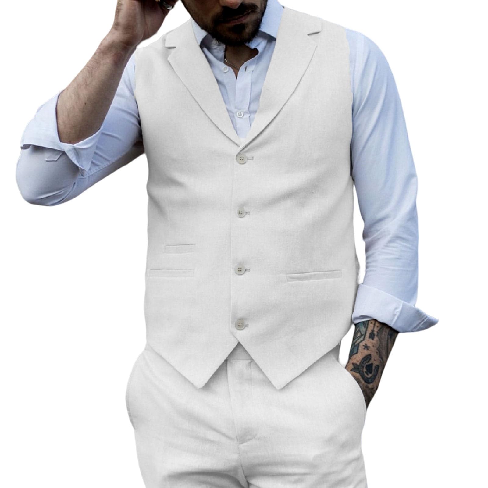 Men's Linen Vest Men's Linen Vest - Slim Fit Western Style For Summer  Weddings \u0026 Casual Wear Western Suit Vest, image size:1601x1601