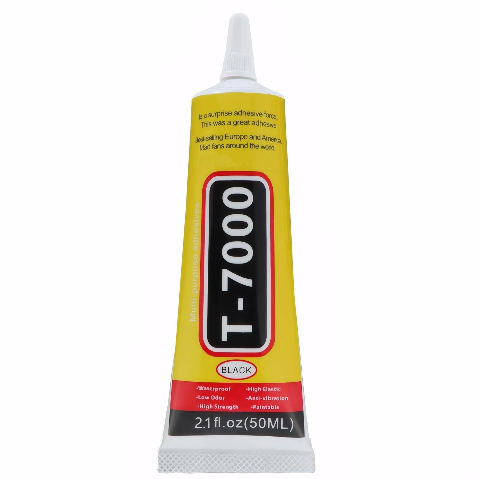 ExcellaElite T7000 Super Glue, 50ml Black Multi-Function High Precision Industrial Adhesive for Phone Jewelry Glass Wood Tyre Fabric Crafts