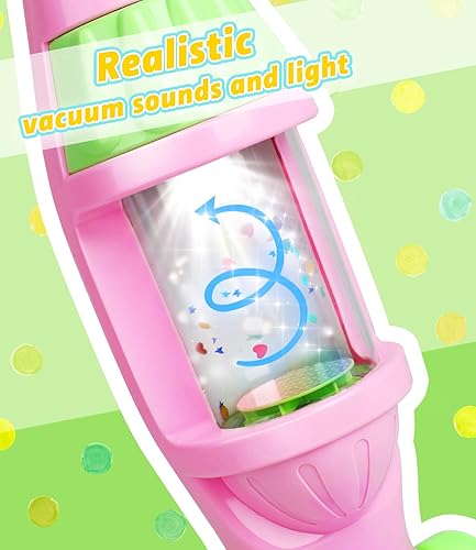 Miniatura 4 de Aspiradora de juguete para niños, aspiradora de juguete para niños pequeños con efectos de luz y sonido y estrellas giratorias, juego de simulación